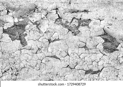 Distressed overlay texture of cracked concrete, stone or asphalt. grunge background. abstract halftone vector illustration