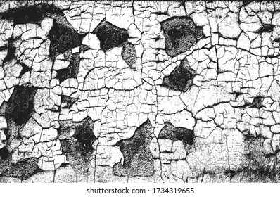 Distressed overlay texture of cracked concrete, stone or asphalt. grunge background. abstract halftone vector illustration