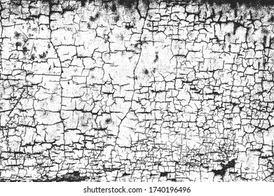 Distressed overlay texture of cracked concrete, stone or asphalt. grunge background. abstract halftone vector illustration