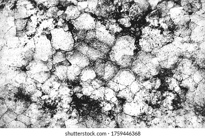 Distressed overlay texture of cracked concrete, stone or asphalt. grunge background. abstract halftone vector illustration