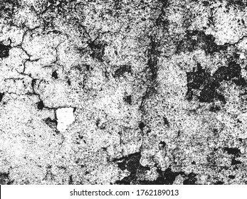 Distressed overlay texture of cracked concrete, stone or asphalt. grunge background. abstract halftone vector illustration