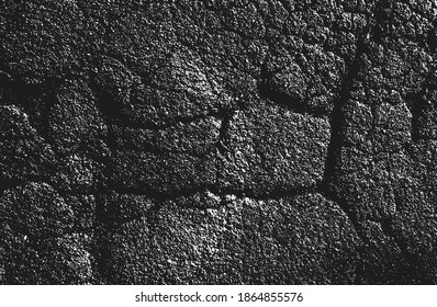 Distressed overlay texture of cracked concrete, stone or asphalt. grunge background. abstract halftone vector illustration
