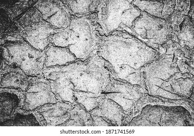 Textura superpuesta en peligro de hormigón, piedra o asfalto. fondo grueso. ilustración abstracta de vector de medio tono