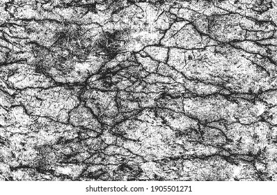 Distressed overlay texture of cracked concrete, stone or asphalt. grunge background. abstract halftone vector illustration