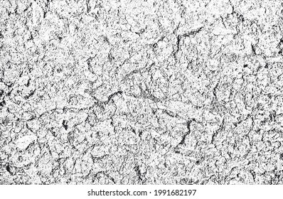 Distressed overlay texture of cracked concrete, stone or asphalt. grunge background. abstract halftone vector illustration