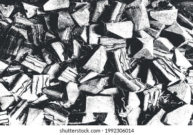 Textura superpuesta en peligro de hormigón, piedra o asfalto. fondo grueso. ilustración abstracta de vector de medio tono