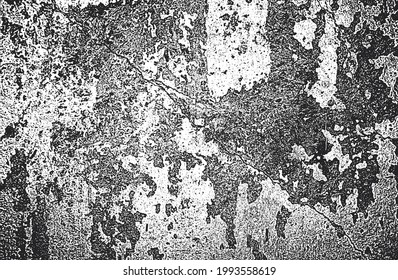 gestörte Überlagerungstextur aus gebrochenem Beton, Stein oder Asphalt. brüchiger Hintergrund. abstrakte Halbtonvektorgrafik