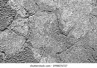 gestörte Überlagerungstextur aus gebrochenem Beton, Stein oder Asphalt. brüchiger Hintergrund. abstrakte Halbtonvektorgrafik