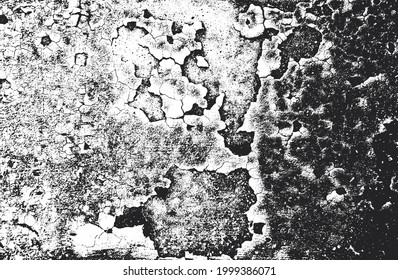 Distressed overlay texture of cracked concrete, stone or asphalt. grunge background. abstract halftone vector illustration