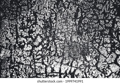 Distressed overlay texture of cracked concrete, stone or asphalt. grunge background. abstract halftone vector illustration