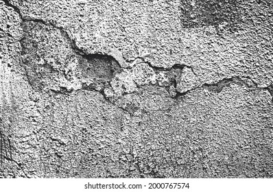 Distressed overlay texture of cracked concrete, stone or asphalt. grunge background. abstract halftone vector illustration