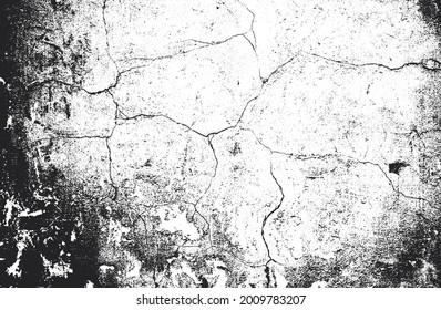 Distressed overlay texture of cracked concrete, stone or asphalt. grunge background. abstract halftone vector illustration