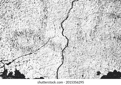 Distressed overlay texture of cracked concrete, stone or asphalt. grunge background. abstract halftone vector illustration