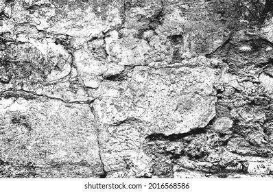 Distressed overlay texture of cracked concrete, stone or asphalt. grunge background. abstract halftone vector illustration