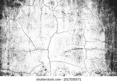 Distressed overlay texture of cracked concrete, stone or asphalt. grunge background. abstract halftone vector illustration