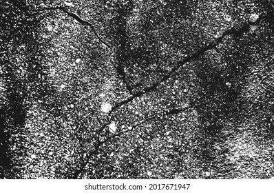 Distressed overlay texture of cracked concrete, stone or asphalt. grunge background. abstract halftone vector illustration