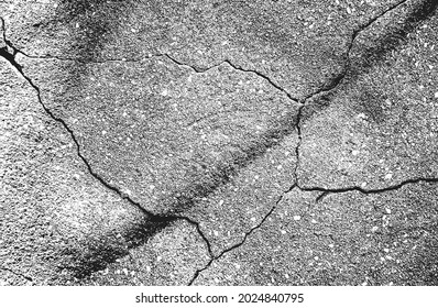 Distressed overlay texture of cracked concrete, stone or asphalt. grunge background. abstract halftone vector illustration