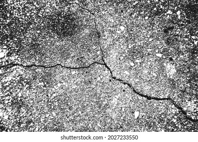 Distressed overlay texture of cracked concrete, stone or asphalt. grunge background. abstract halftone vector illustration