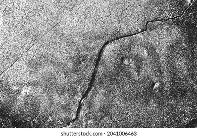 Distressed overlay texture of cracked concrete, stone or asphalt. grunge background. abstract halftone vector illustration