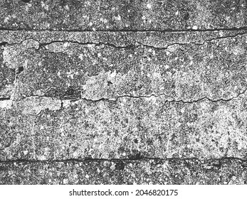 gestörte Überlagerungstextur aus gebrochenem Beton, Stein oder Asphalt. brüchiger Hintergrund. abstrakte Halbtonvektorgrafik