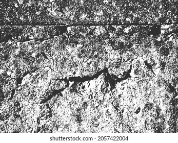 Distressed overlay texture of cracked concrete, stone or asphalt. grunge background. abstract halftone vector illustration