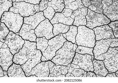 Distressed overlay texture of cracked concrete, stone or asphalt. grunge background. abstract halftone vector illustration