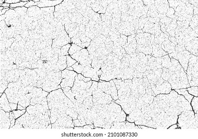Distressed overlay texture of cracked concrete, stone or asphalt. grunge background. abstract halftone vector illustration