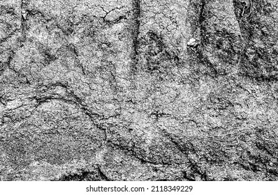 Distressed overlay texture of cracked concrete, stone or asphalt. grunge background. abstract halftone vector illustration