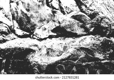 Distressed overlay texture of cracked concrete, stone or asphalt. grunge background. abstract halftone vector illustration
