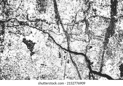 Distressed overlay texture of cracked concrete, stone or asphalt. grunge background. abstract halftone vector illustration