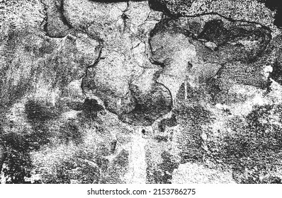 Distressed overlay texture of cracked concrete, stone or asphalt. grunge background. abstract halftone vector illustration