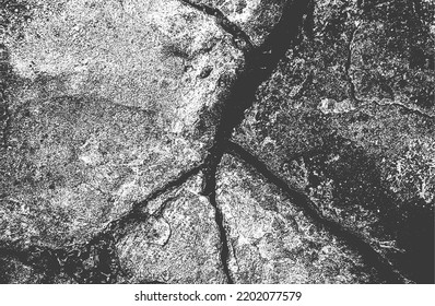 Distressed overlay texture of cracked concrete, stone or asphalt. grunge background. abstract halftone vector illustration