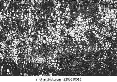 Distressed overlay texture of cracked concrete, stone or asphalt. grunge background. abstract halftone vector illustration