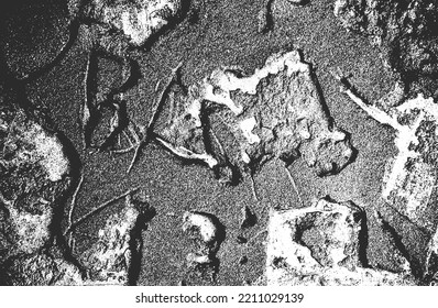 Distressed overlay texture of cracked concrete, stone or asphalt. grunge background. abstract halftone vector illustration