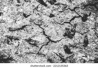 Distressed overlay texture of cracked concrete, stone or asphalt. grunge background. abstract halftone vector illustration