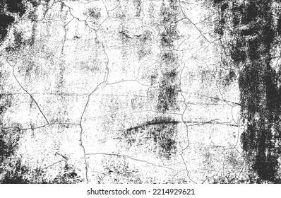 gestörte Überlagerungstextur aus gebrochenem Beton, Stein oder Asphalt. brüchiger Hintergrund. abstrakte Halbtonvektorgrafik