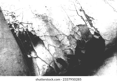 Distressed overlay texture of cracked concrete, stone or asphalt. grunge background. abstract halftone vector illustration