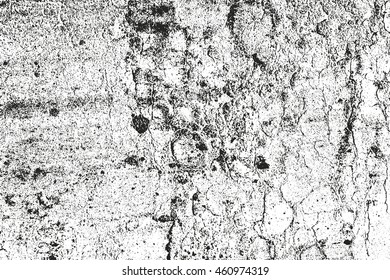 Distressed overlay texture of cracked concrete. grunge background. abstract halftone vector illustration