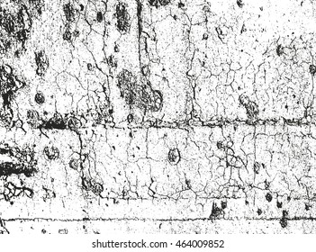 Distressed overlay texture of cracked concrete. grunge background. abstract halftone vector illustration