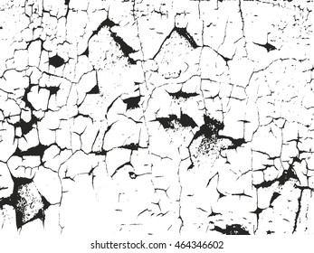 Distressed overlay texture of cracked concrete. grunge background. abstract halftone vector illustration