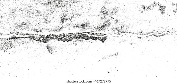 Distressed overlay texture of cracked concrete. grunge background. abstract halftone vector illustration