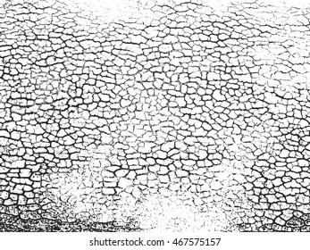 Distressed overlay texture of cracked concrete. grunge background. abstract halftone vector illustration
