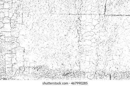 Distressed overlay texture of cracked concrete. grunge background. abstract halftone vector illustration