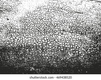 Distressed overlay texture of cracked concrete. grunge background. abstract halftone vector illustration