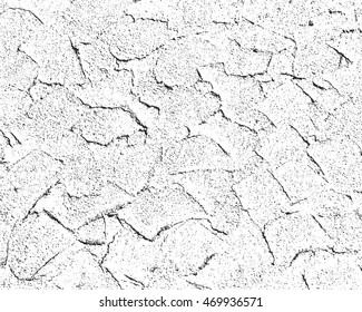 Distressed overlay texture of cracked concrete. grunge background. abstract halftone vector illustration