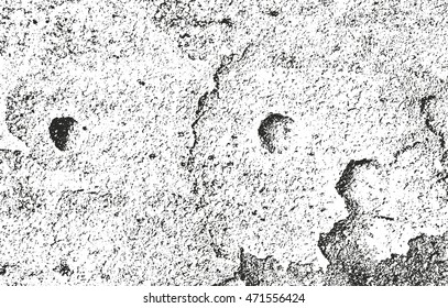 Distressed overlay texture of cracked concrete. grunge background. abstract halftone vector illustration