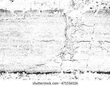 Distressed overlay texture of cracked concrete. grunge background. abstract halftone vector illustration