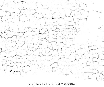 Distressed overlay texture of cracked concrete. grunge background. abstract halftone vector illustration
