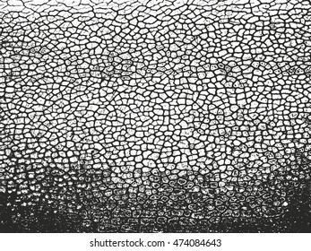 Distressed overlay texture of cracked concrete. grunge background. abstract halftone vector illustration