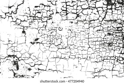 Distressed overlay texture of cracked concrete. grunge background. abstract halftone vector illustration